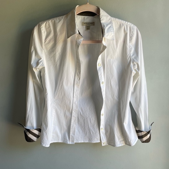 Burberry Tops - BURBERRY Classic Iconic Logo Check Button Down Shirt, Size 4